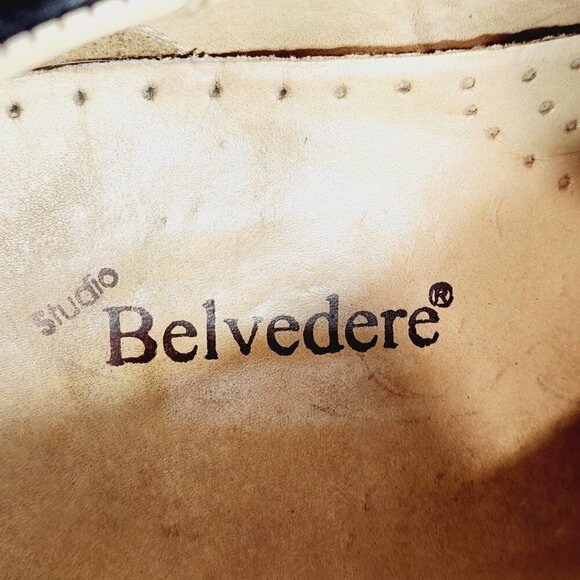 Studio Belvedere Baybridge Mens Black Pebble Soft Leather Oxford Lace Up Shoes main image 7